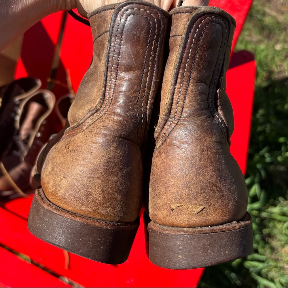 Red Wing Shoes Brown Leather Lace-Up Work Boots - Picture 5 of 6